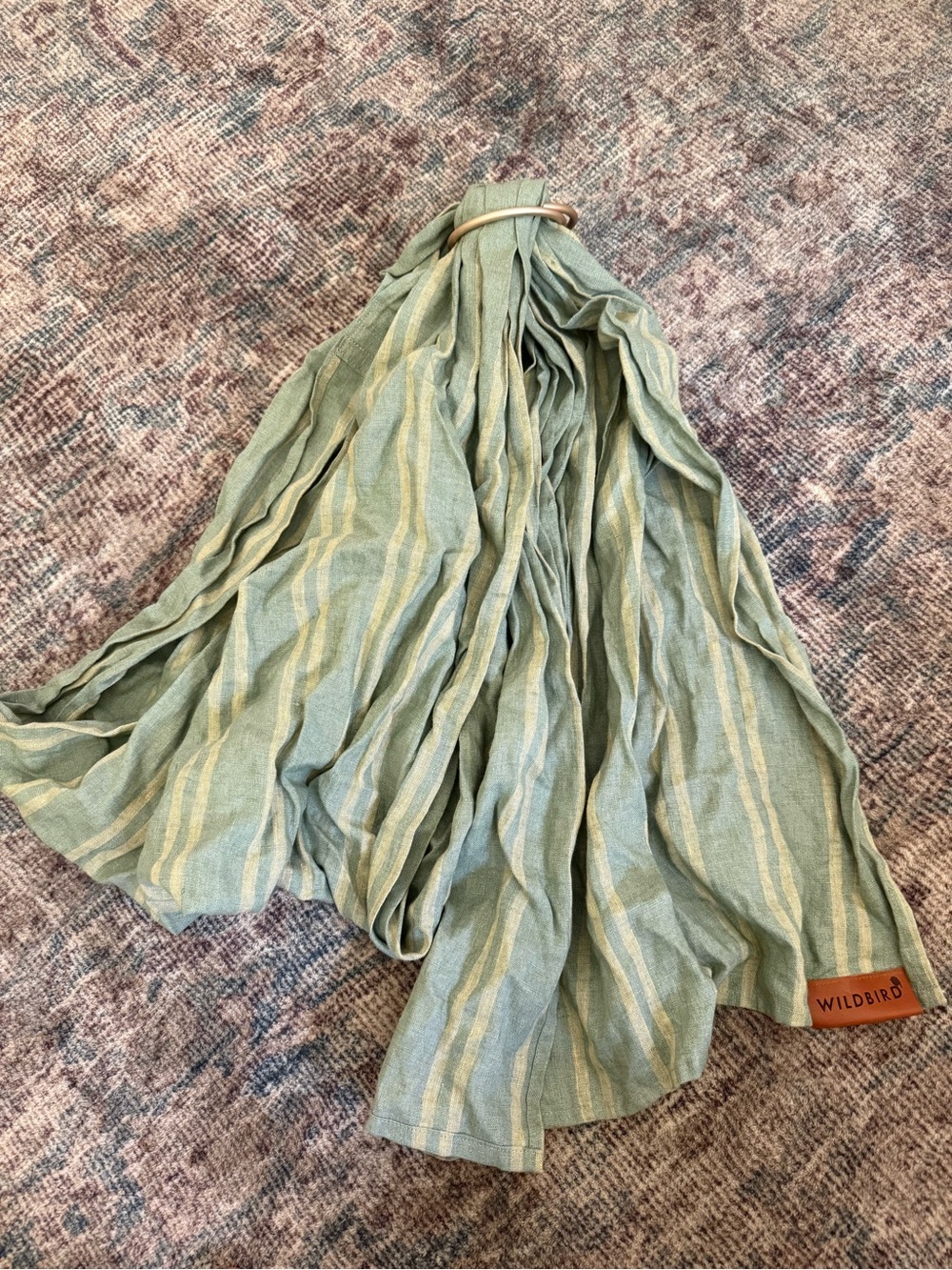 WildBird Light Sage Striped Wrap Scarf